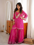 Rani Gold Zari Mirror Work Sharara Set