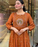 Elegant Orange Kurti Set.