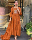 Elegant Orange Kurti Set.