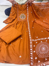 Elegant Orange Kurti Set.