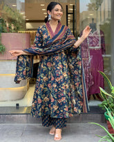 Cambric Cotton Kurti Pant Dupatta Set