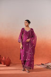 3 piece Chanderi Silk Kurta paired with a coordinated palazzo