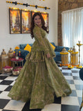 Green Floral 3-Piece Printed Ethnic Set