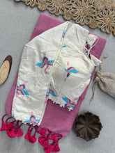 Timeless Charm: Khadi Cotton Saree & Embroidered Blouse Set