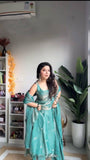 Women Fandy Silk Thread & Sequin Work Kurta Set with Pant & Dupatta