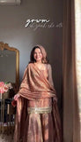 Brown Fendy Silk 3-Piece Set – Elegant Festive Ready