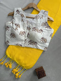 Heavy Khadi Elephant Printed Saree