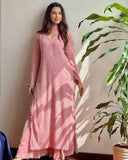 Blush Pink Embroidered Georgette Anarkali Suit Set