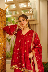 Satin Silk Weave Detail 3-Piece Ethnic Set