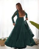 Royal Elegance –Green Laheriya Anarkali Gown