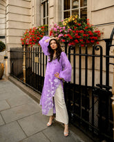 3- Purple Piece Printed Shrug Set