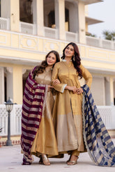 Elegant Banarasi Gown Set