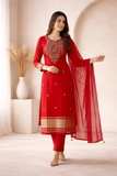 Embroidered Kurta Set with Dupatta