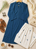 Pure Cotton Embroidered Co-Ord Set with Palazzo