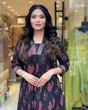 Stylish Anarkali Kurta Set in Elegant Block Print Design