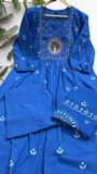 Anarkali kurta set with Cotton Pant & Malmal Dupatta embroidery pattern.