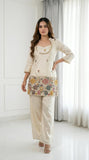 Women Shimmer Chinon Embroidered Beads & Kardana Work 3-Piece Suit Set
