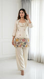 Women Shimmer Chinon Embroidered Beads & Kardana Work 3-Piece Suit Set