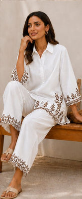 Embroidered Cotton 2 Piece Co-ord Set