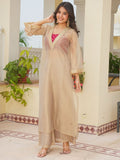 Embroidered Tissue Kurti Co-ord Set