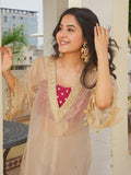 Embroidered Tissue Kurti Co-ord Set