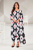 Black & White Color Floral Printed Terry Cotton Kurta Pant set