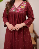 Elegant A-Line Kurta Pant Suit for Festive Gatherings