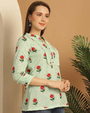 Women's Pure Cotton Floral Printed Short Top