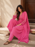 Pure Banarasi Mul Chanderi handwork Suit Set