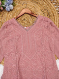 Pink chikankari embroidery 3 pic suit