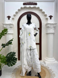 Cream 3-piece ethnic set