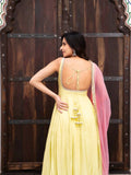 Designer Lemon Yellow Georgette Anarkali Set