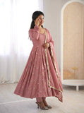 Roman Silk Embroidered Anarkali Suit Set with Jarkan Dupatta