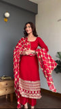 Effortless elegance Red 3-piece suit set