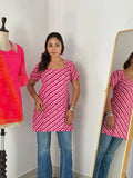 Pure Cotton Designer lehriya Print Kurti