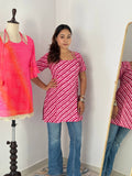 Pure Cotton Designer lehriya Print Kurti