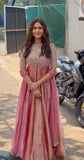 Elegant Embroidered Silk Gown Set