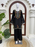Embroidered Rayon Kurta Set with Farshi Salwar