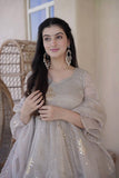 Foil Print Tabby Silk Kurta Set with Palazzo & Dupatta