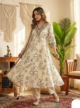 Stylish V-Neck Kurta Set with Organza Dupatta