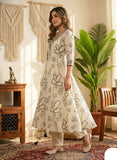 Stylish V-Neck Kurta Set with Organza Dupatta