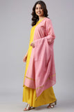Yellow Chanderi Silk Woven 3 Piece Set - Style Like A Diva
