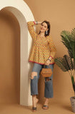 Yellow Printed Top With Lace - Style Like A Diva