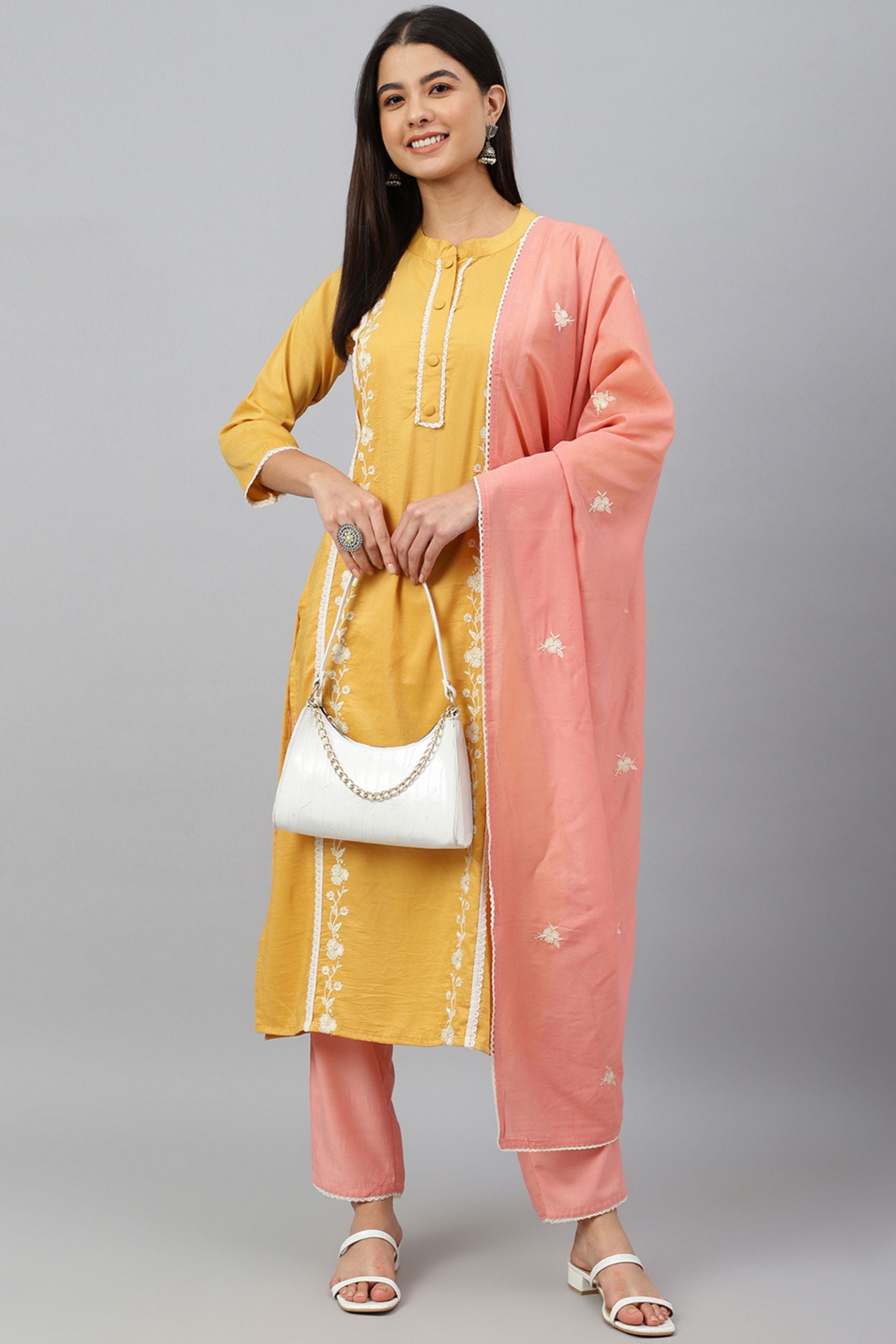 Women's Mustard Silk Kurta