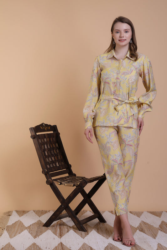 Yellow  paisley co-ord set