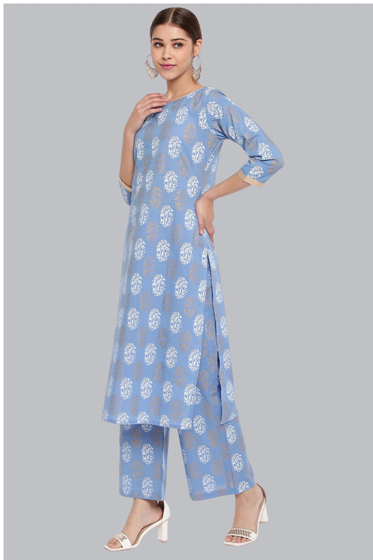 Women's Blue Floral Kurta