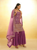 Elegant Premium Georgette Sequin Embroidered Work Sharara Suit Set
