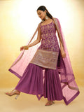 Elegant Premium Georgette Sequin Embroidered Work Sharara Suit Set