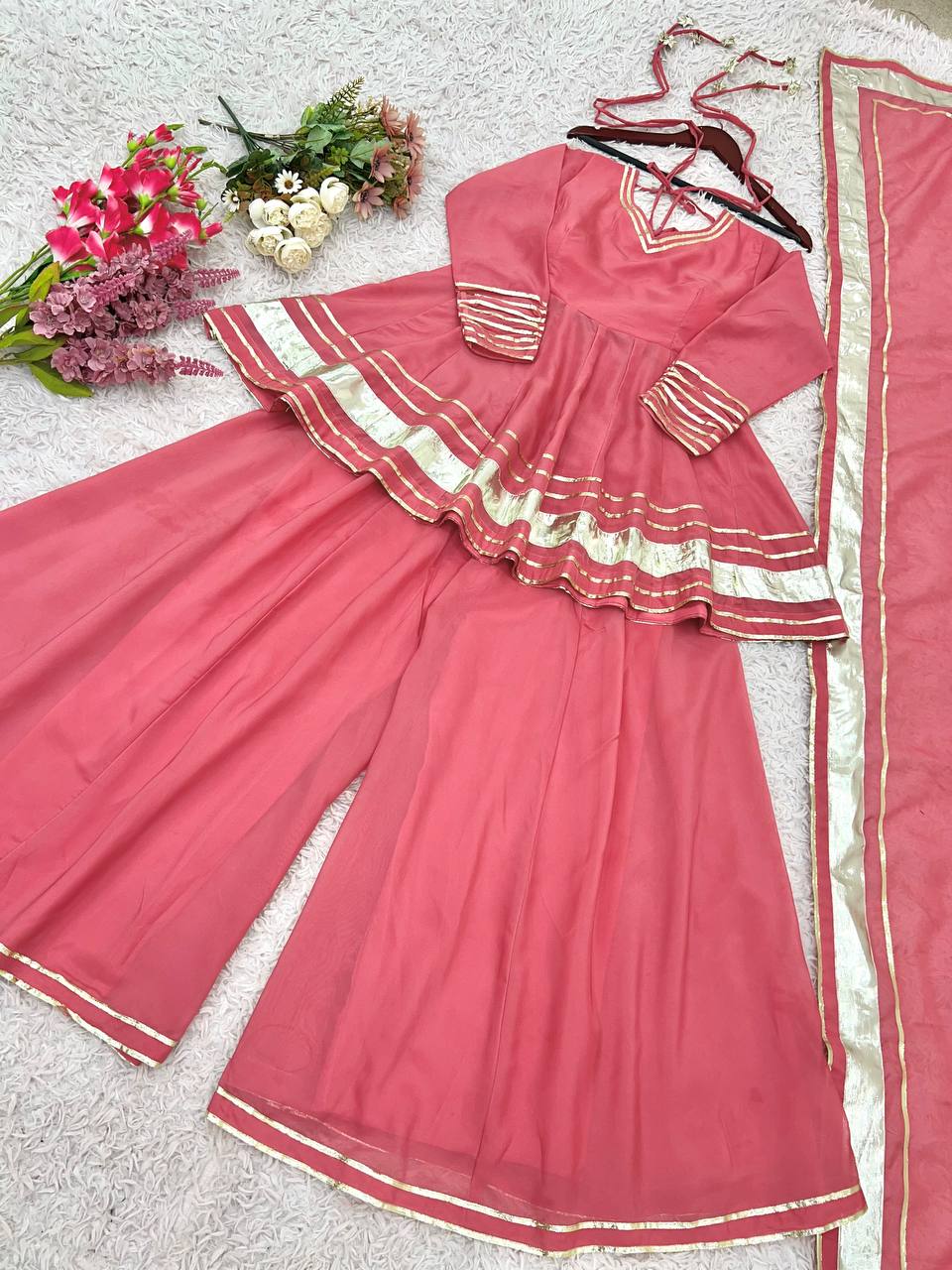 Premium Tabby Organza Sharara Set