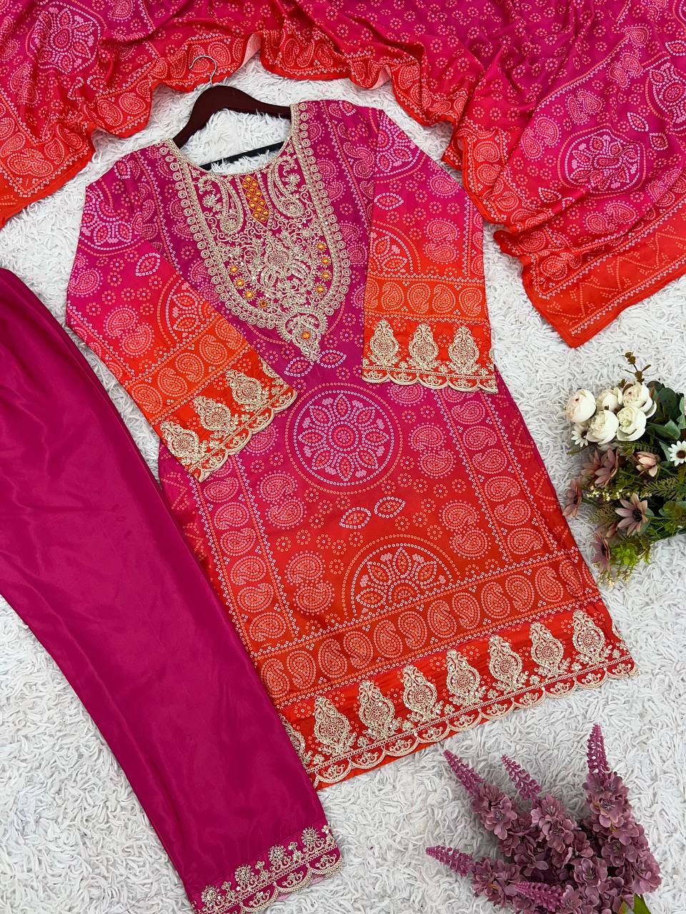 Grace in Every Thread – Premium Embroidered Silk suit set